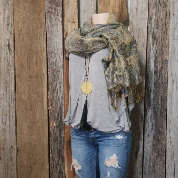 She and Sky Tops - NEW! 2 PC BUNDLE! SHE&SKY TOP & PASHMINA SCARF!